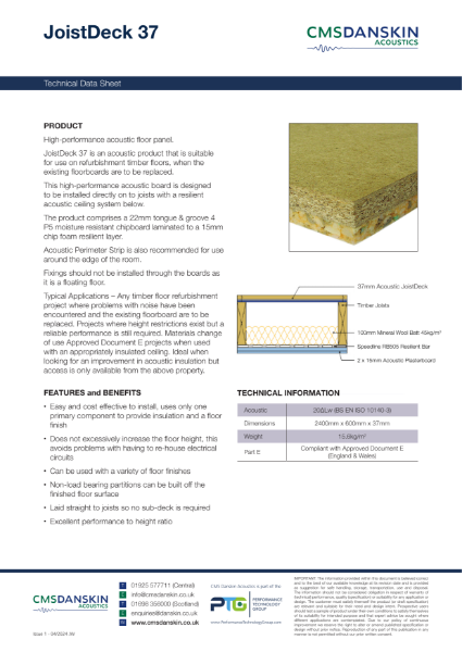 JoistDeck 37 - Technical Data Sheet