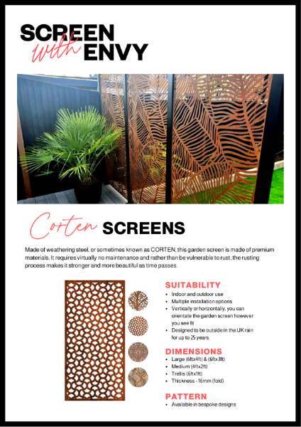 Corten Screen (Technical Product Data Sheet)