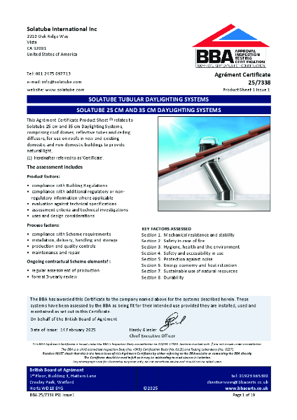 BBA Agrément Certificate