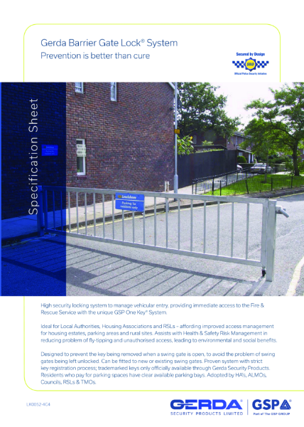 Barrier Gate Lock System (BGL)® – Product Data Sheet