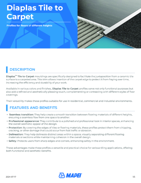Mapei - Diaplas Tile to Carpet
