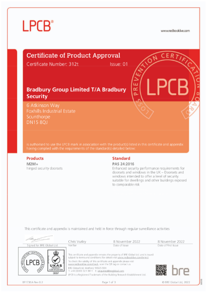 M2M+ PAS24:2016 Certificate of Product Approval 