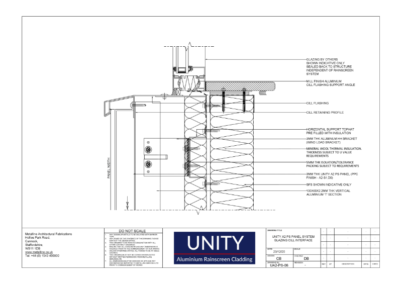 Unity A1 PS-06 Cill Interface Technical Drawing