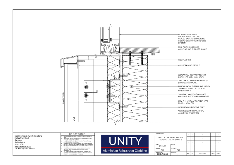 Unity A2 PS-06 Cill Interface Technical Drawing