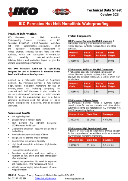 IKO Permatec Technical data sheet