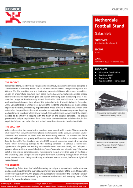 Netherdale Football Stand Case Study