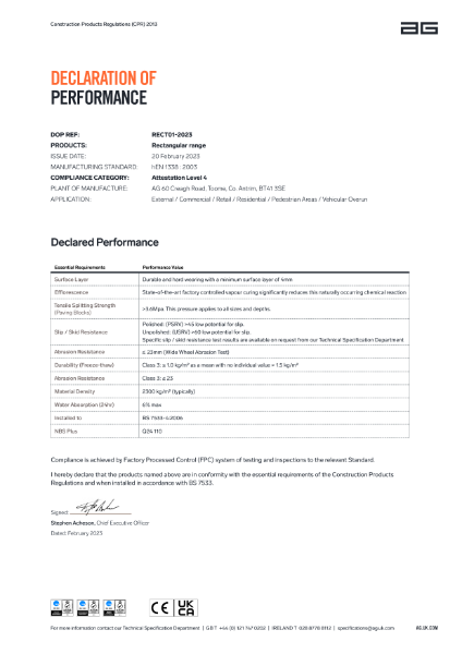 Rectangular - Declaration of Performance