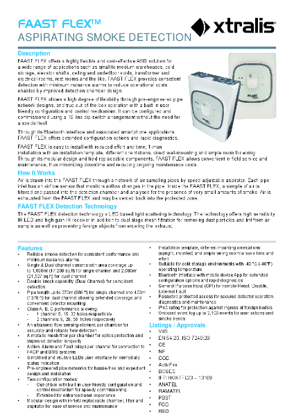 XTRALIS Aspirating Smoke Detector - FAAST FLEX™