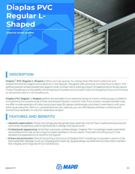 Mapei - Diaplas PVC Regular L-Shaped