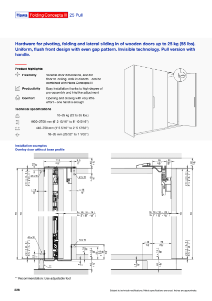 Folding Concepta III 25 Pull – Product Data Sheet