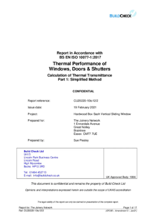 U20220-10to12-2 Approved Body u-value full report hardwood box sash