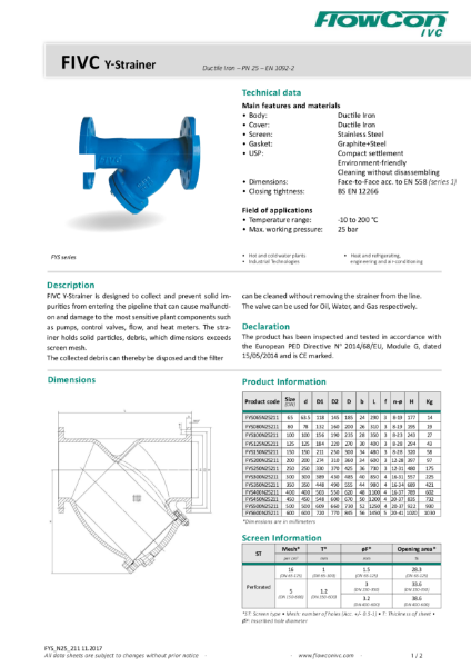 FlowCon IVC PN25 FYS Y-Type Strainer