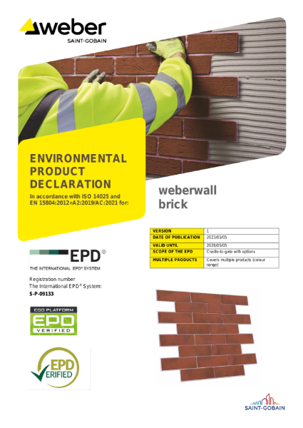 EPD Certificate (weberwall brick)