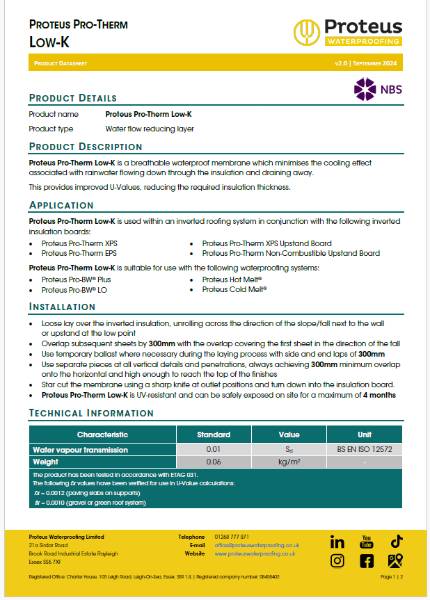 Product Data Sheet - Proteus Pro-Therm Low-K