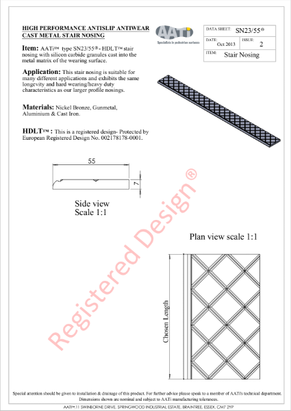 Stair Nosing Anti-slip SN23/55® Cast metal