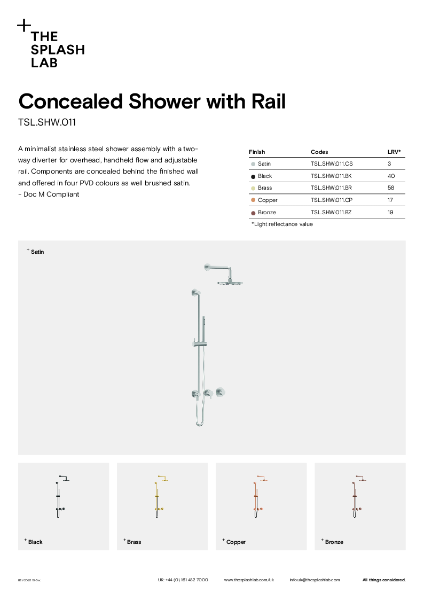 Concealed Shower with Rail Datasheet