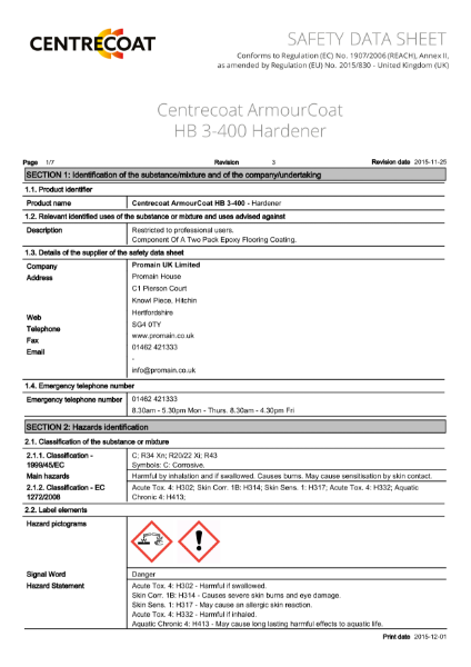 Safety Data Sheet - Part B