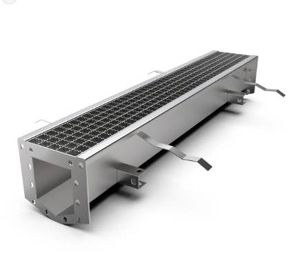 Modular LD100 Stainless steel channel drain with mesh anti-slip grating B125  - Drainage Channels with Grating
