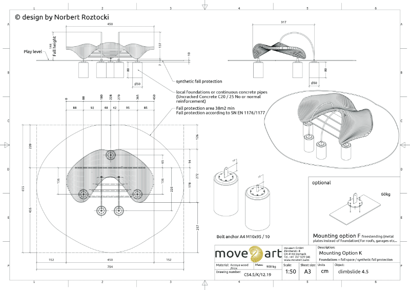 Climbslide 4.5 K Drawing Foundation Plan