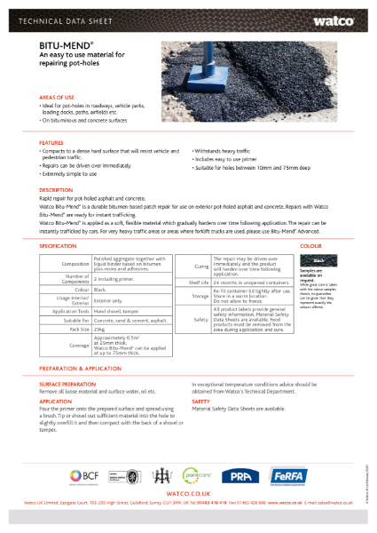 Data Sheet: Bitu-Mend