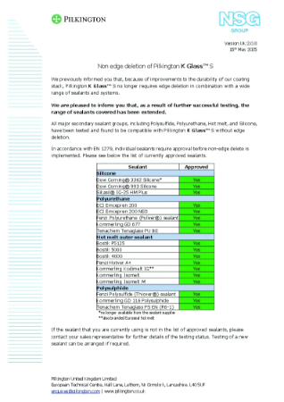 Pilkington K Glass™ S non-edge deletion