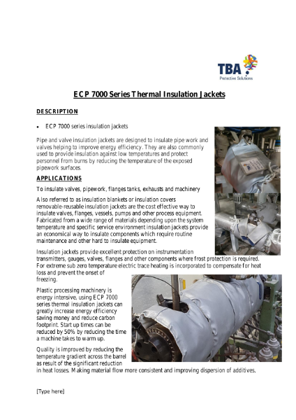 ECP 7000 Series Insulation Jackets