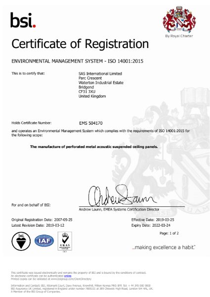 ISO 14001 Certificate