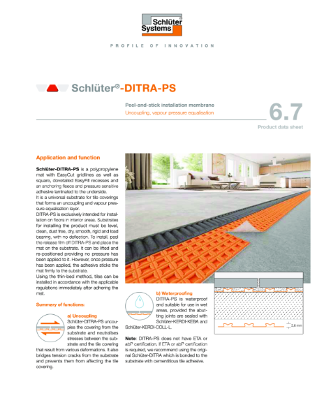 DITRA - Product Data Sheet