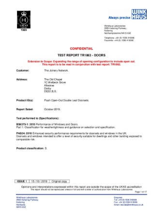 TR1863 OTD Joinery - All Stds - REPORT