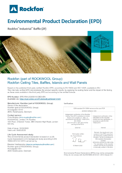 EPD Rockfon Industrial Baffle