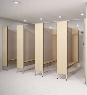 Shower cubicle - Pedestal Mounted Overhead Braced (PO-S)