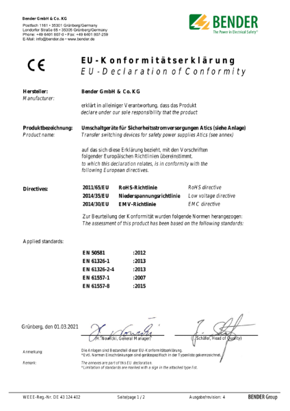 CP9: EU - Declaration of Conformity