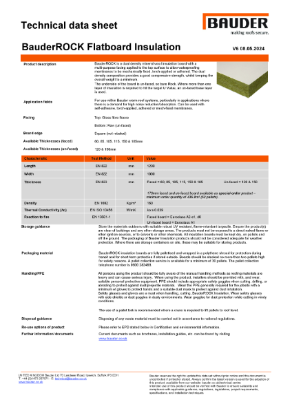 BauderROCK Flatboard Insulation