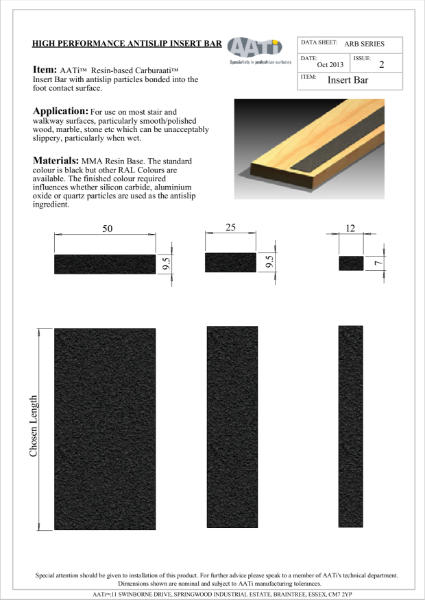 Anti-slip Insert Bar AATi Resin-based Carburaati