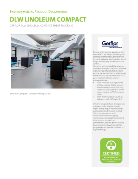 Environmental Product Declaration (EPD) for DLW Linoleum Compact
