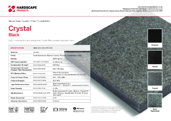 Crystal Black Hardscape Datasheet