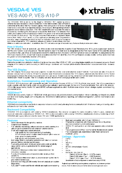 XTRALIS Aspirating Smoke Detector - VESDA-E VES