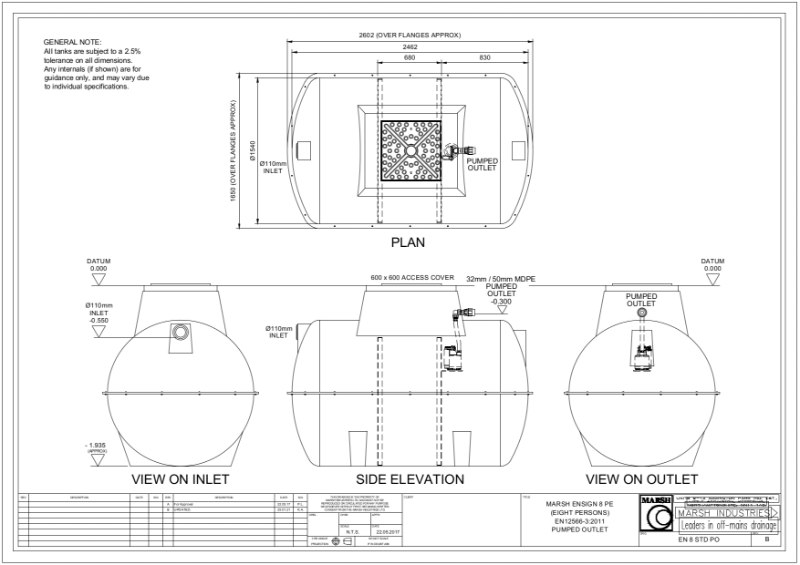 EN 8 PE STD RISER PUMPED OUTLET (Rev.B)