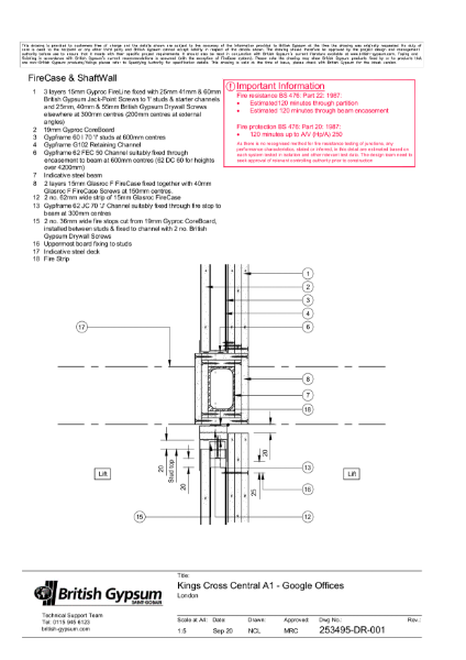 British Gypsum fire wall detail