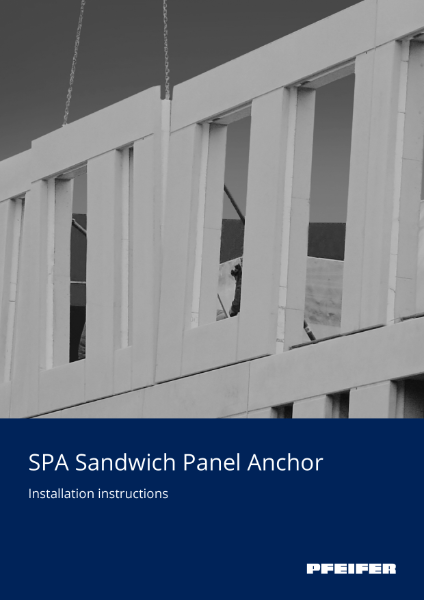 Installation Instructions Pfeifer Sandwich Panel Anchor SWA