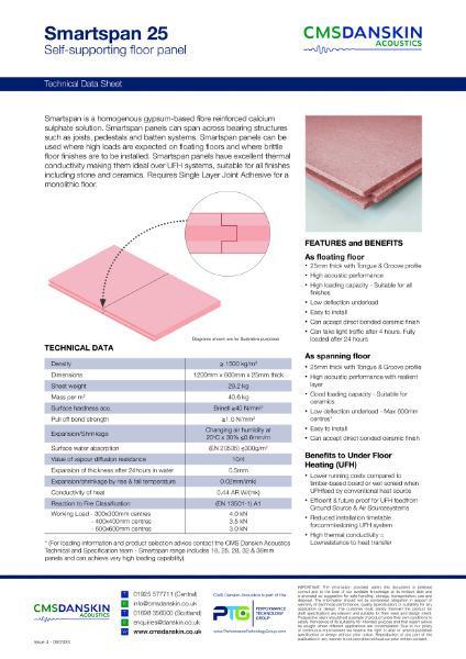 CMS Danskin Acoustics Smartspan 25 - TDS issue 4 08 2024