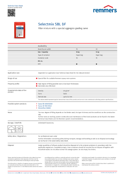 Technical Data Sheet - Selectmix SBL DF