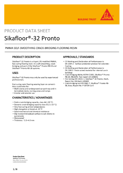 Product Data Sheet - Sikafloor 32 Pronto