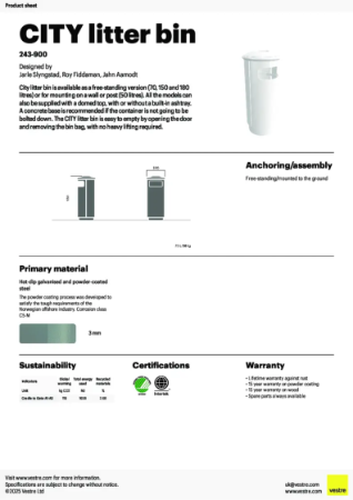 City Litter Bin - Product-sheet 243-900