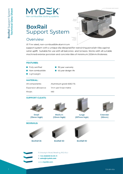 Data Sheet - BoxRail Decking Support System