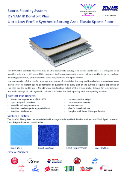 Komfort Plus - Area Elastic Sprung Sports Floor