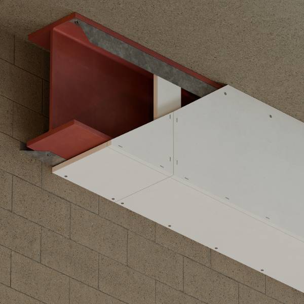 2 Sided Beam Protection up to 600 mm Deep and 325 mm Wide. Board fix to Angle, Angle fix to beam - ST P250-011S