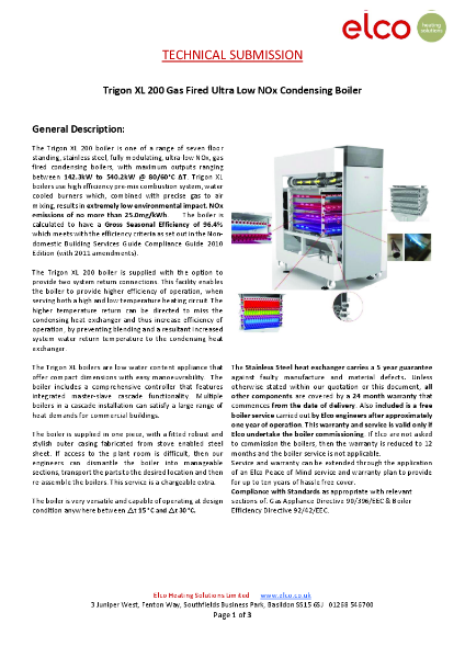 Technical Submission - Trigon XL 200 - Datasheet