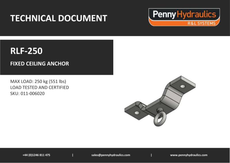 RLF250 Celling Anchor Technical Document