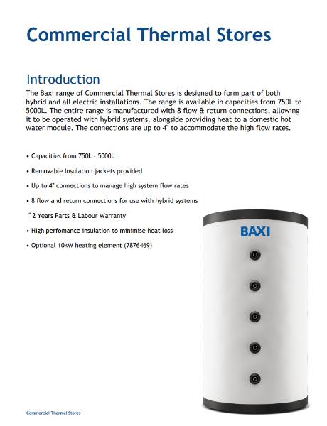Commercial Thermal Stores Specification Guide